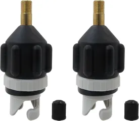 2x Inflatable Boat Pump Valve Adapter SUP Air Paddle Board Kayaking Useful (Black)