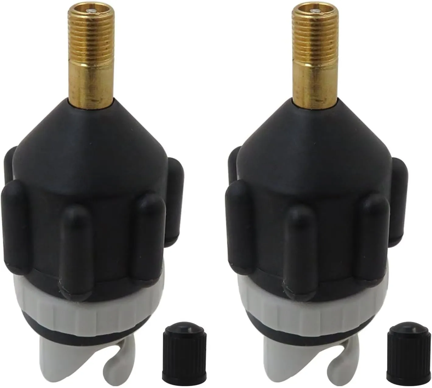 2x Inflatable Stand Up Paddle board (SUP) Pump Adaptor -Universal Standard Schrader Air Valve Adapter Pump Head Connector Converter for Inflating Boat, Kayak, Surfboard, Bed, Car Tire (Black)