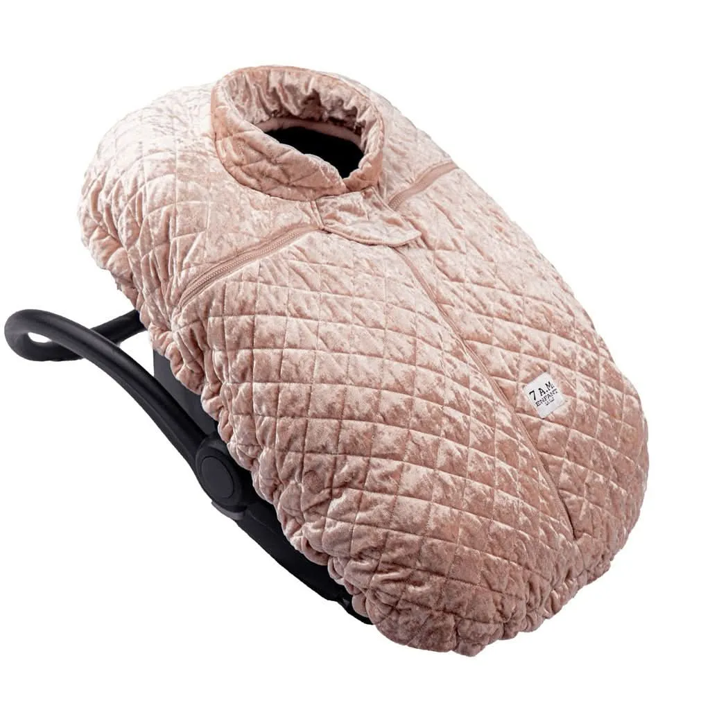 7 AM Enfant Car Seat Cocoon Baby Cover, Quilted Velvet 0-12M