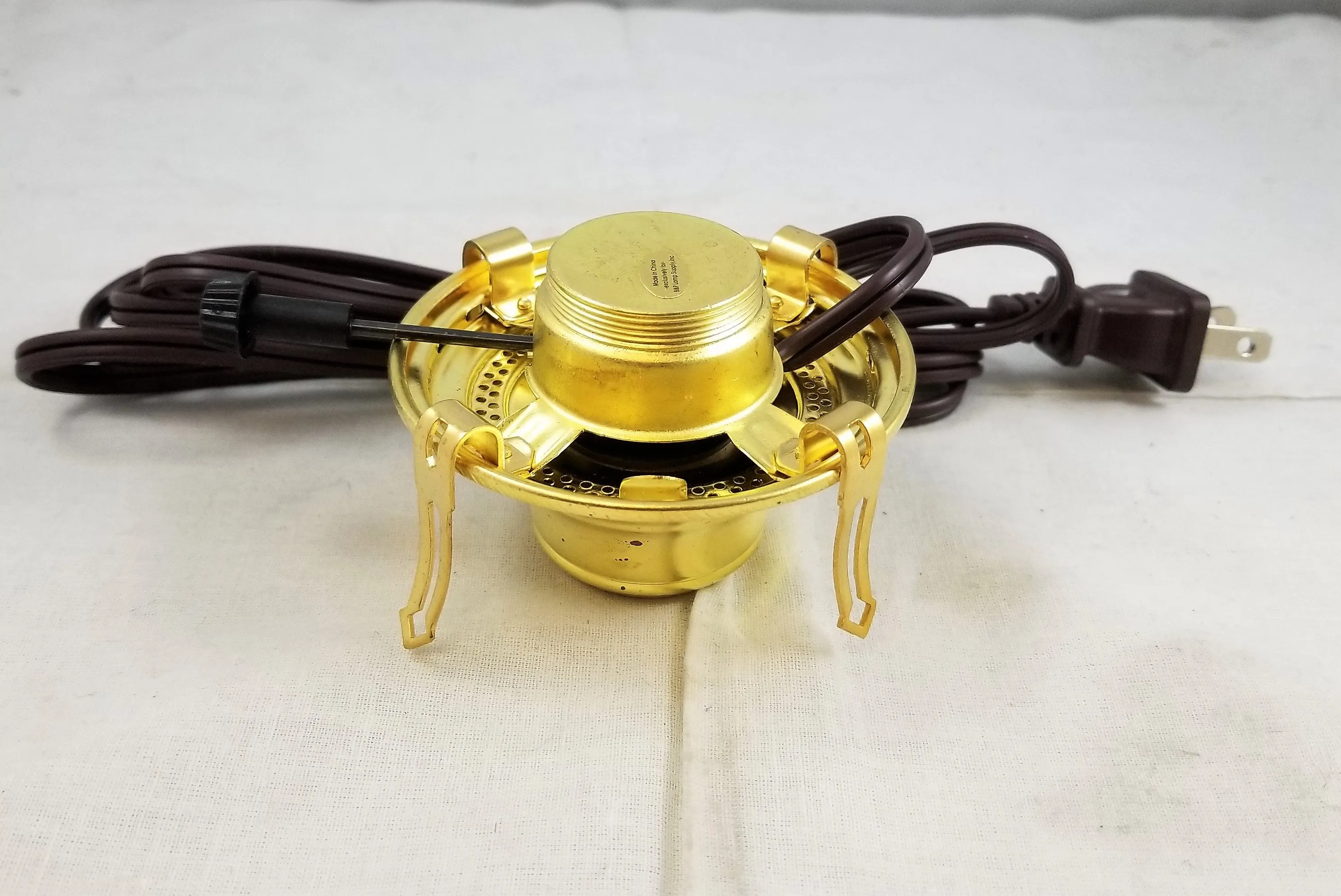 All Brass Wired Burner - #2 - Brown Cord *OUT OF STOCK*