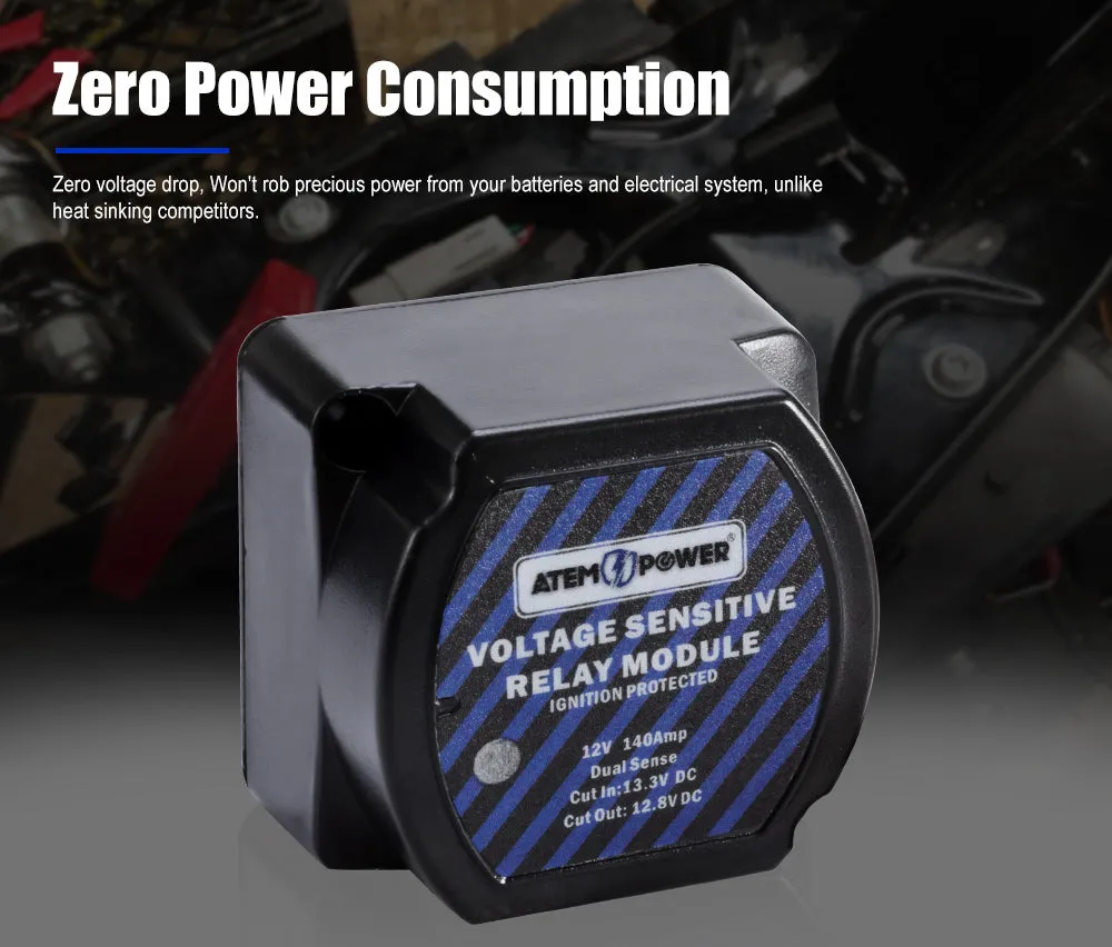 Atem Power 100Ah 12V Lithium Battery LiFePO4 Deep Cycle & Voltage Sensitive Relay