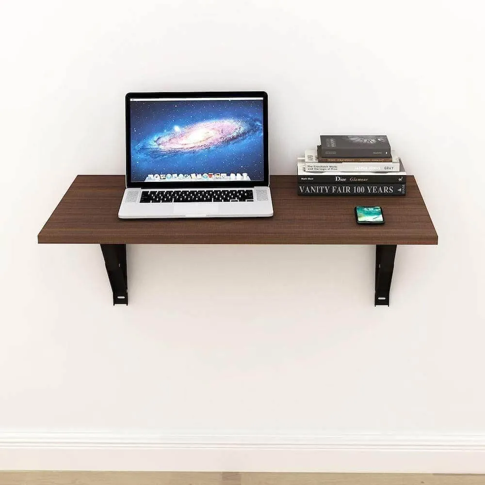 Athena F80 Folding Study Desk, Acacia Walnut