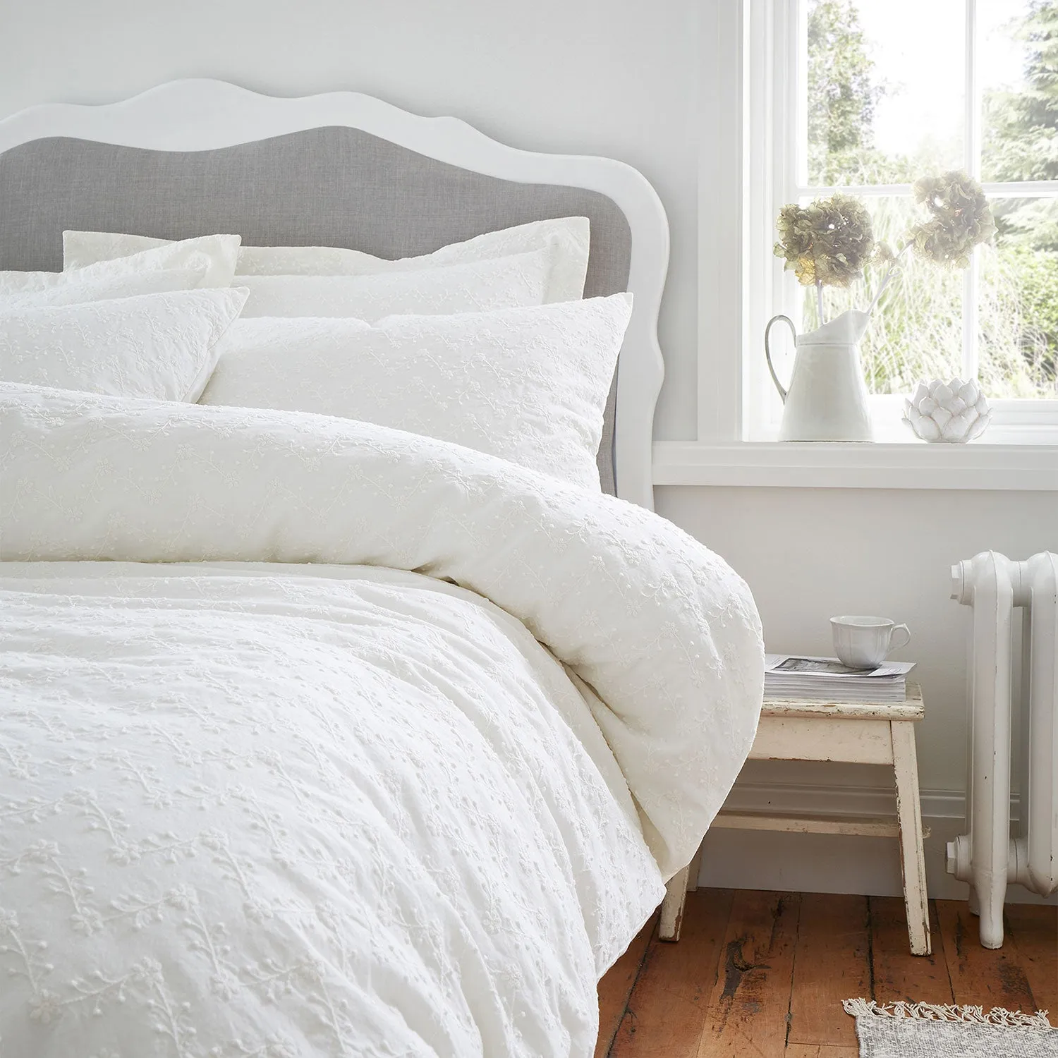 Bianca French Knot White 200TC Oxford Pillowcase Pair
