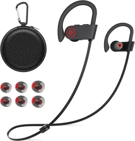Bluetooth Wireless Headphones 16H Playtime Earbuds with Mic Stereo in-Ear Earphones, IPX7 Waterproof Sports Sound Isolation Headsets for Running, Gym, Workout