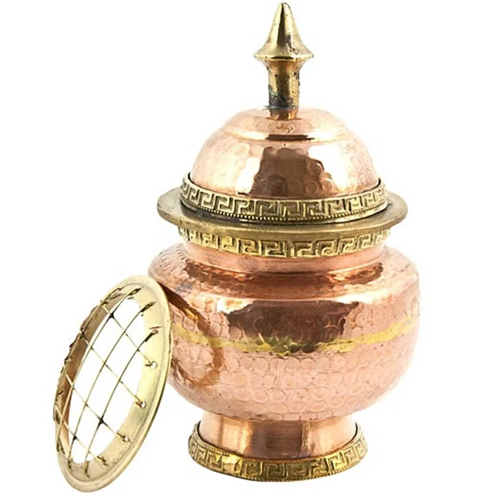 Copper Screen Charcoal Incense Burner 5.5"