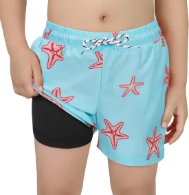 CULACCINO Boys Swim Trunks Boxer Brief Liner Anti Chafe Toddler Swim Shorts Boy Bathing Suit with Compression Liner 2-16T