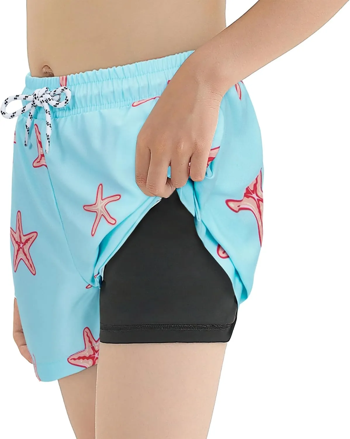 CULACCINO Boys Swim Trunks Boxer Brief Liner Anti Chafe Toddler Swim Shorts Boy Bathing Suit with Compression Liner 2-16T