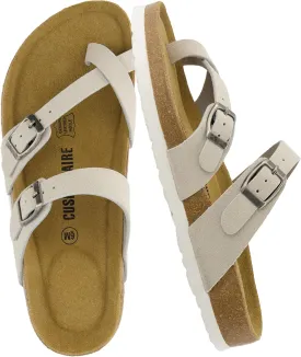 CUSHIONAIRE Women's Luna Cork Footbed Sandal With  Comfort