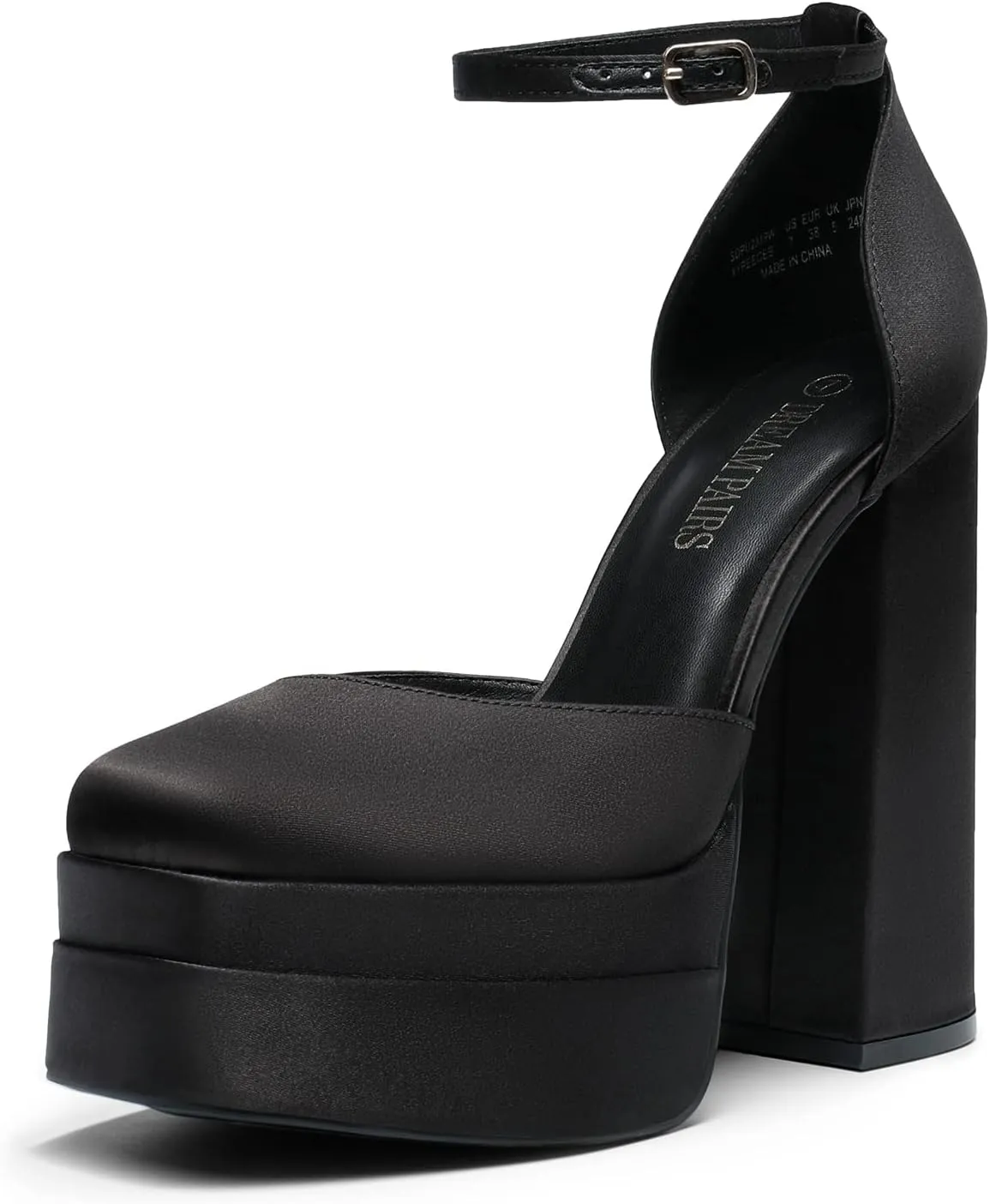 DREAM PAIRS Womens High Chunky Platform Closed Toe Block Heels Square Toe Ankle Strap Dress Wedding Party Pumps Shoes Aurelia