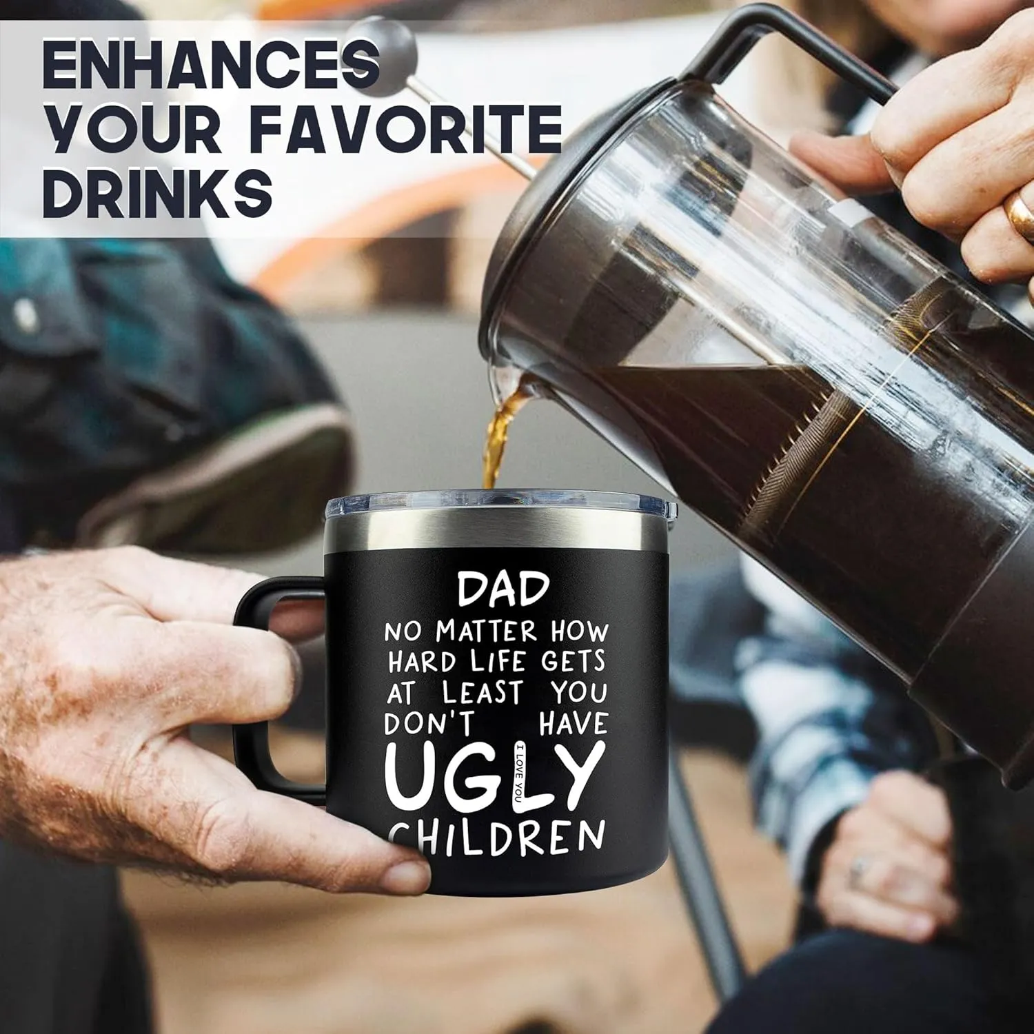 Gifts for Dad from Daughter, Son - Father's Day Gifts for Dad, Men - Dads Birthday Gift Ideas, Birthday gifts for Dads, Fathers - Best Dad Ever Gift, Best dad Mug, 14 Oz Coffee Mug for dad