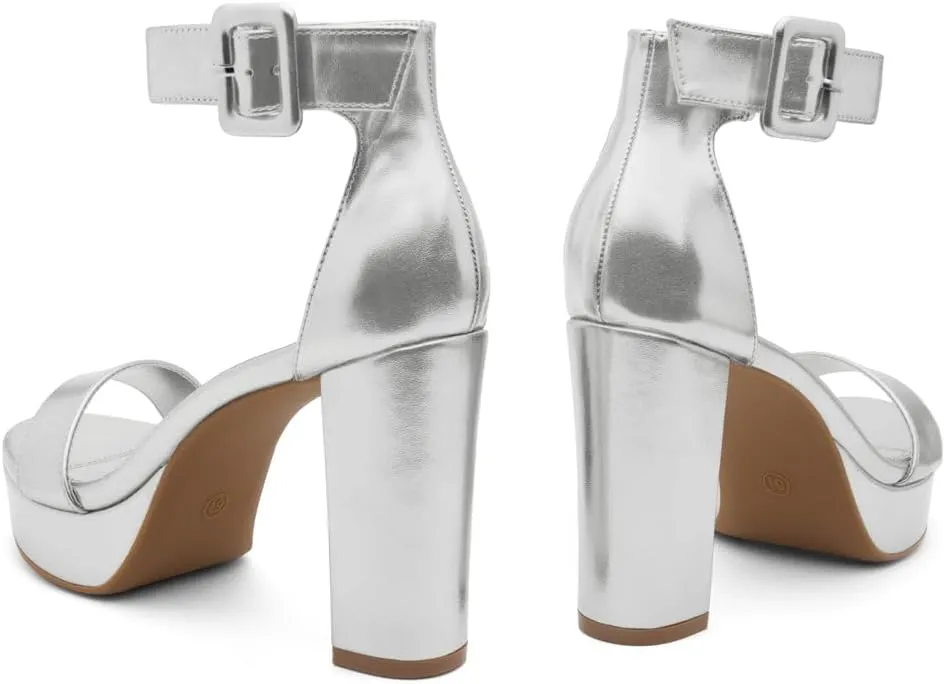 Herstyle Platform Heels for Women  4 Inch Chunky Block Heeled Sandals | Open Toe Dressy Strappy High Heels with Ankle Strap for Wedding, Prom, Graduation & 2025 Events