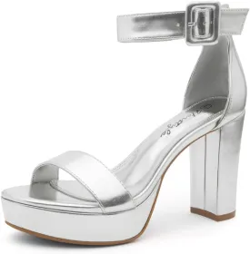 Herstyle Platform Heels for Women  4 Inch Chunky Block Heeled Sandals | Open Toe Dressy Strappy High Heels with Ankle Strap for Wedding, Prom, Graduation & 2025 Events