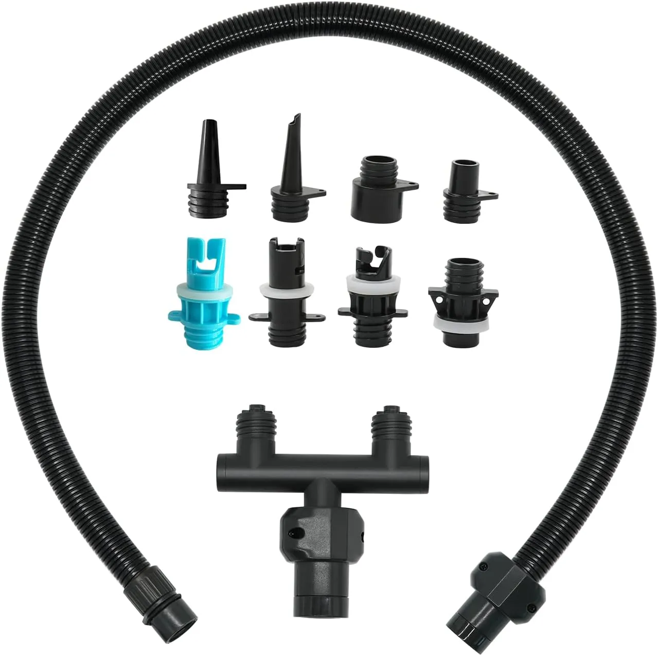 High Pressure Air Hose Kit with 8 Nozzles,Electric Paddle Board Pump Hose Replacement with a Free Tee Shape Air Splitter 25 PSI Sup Air Pump