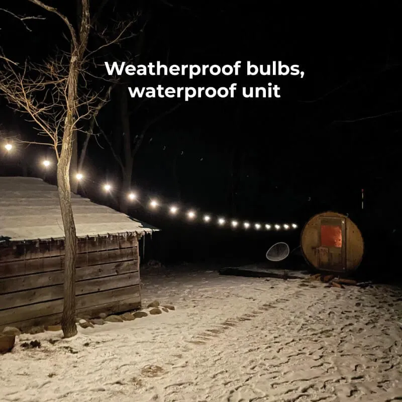 Luci Solar String Lights   Detachable Power Hub: White 44'