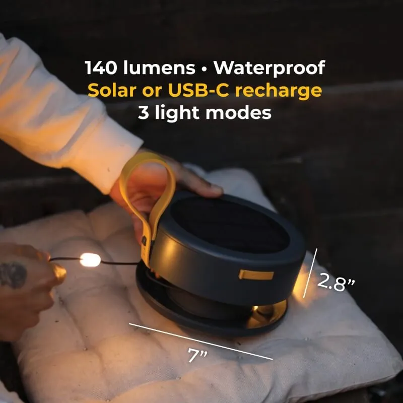 Luci Solar String Lights   Detachable Power Hub: White 44'