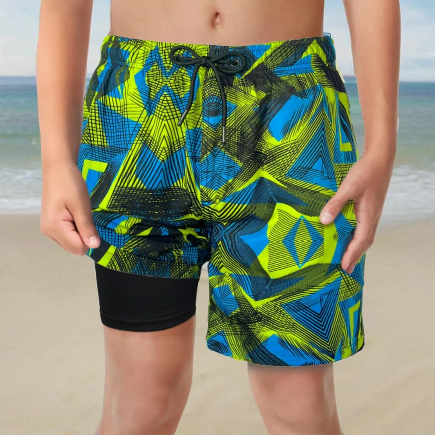LUCOWEE Boys Swim Bathing Trunks Soft Compression Liner no-Chafing Swimming Shorts Quick Dry Light UPF 50  Quality Swimsuit