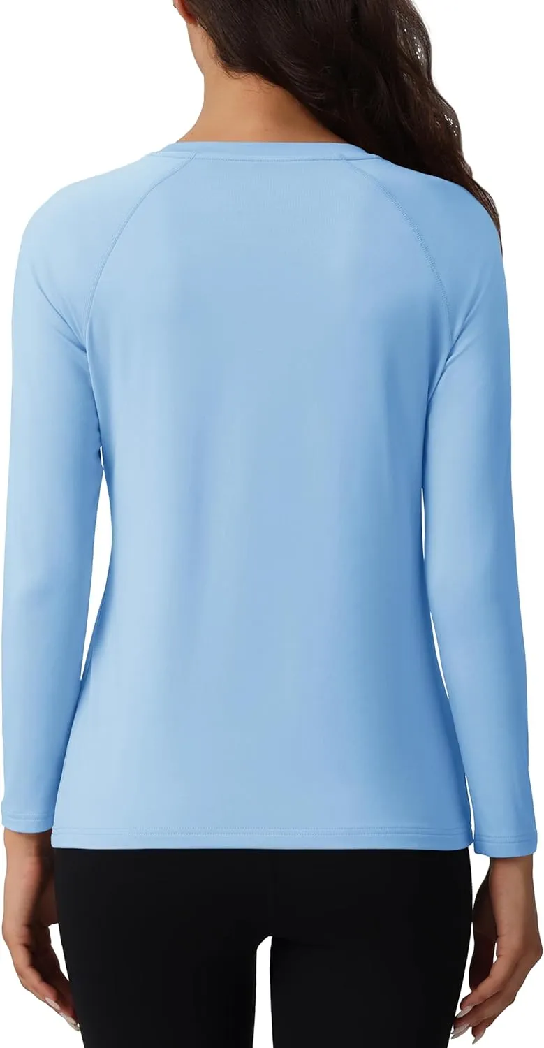 MAGCOMSEN Women's Thermal Shirts Fleece Lined Undershirt Long Sleeve Tops Warm Workout Winter Base Layer