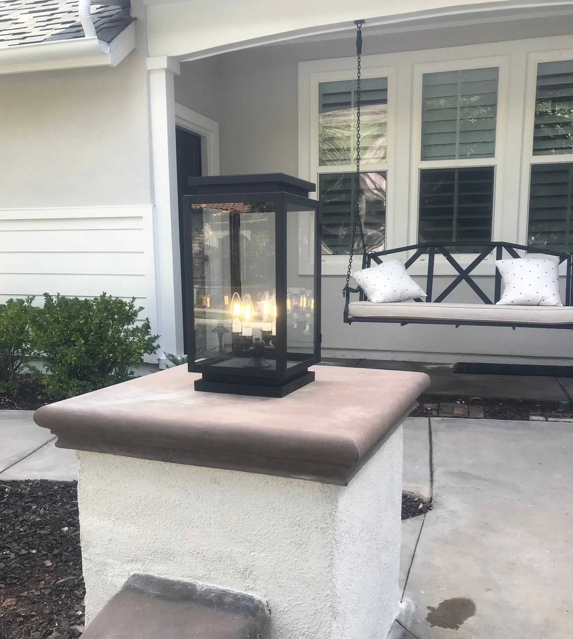 Marsella Solid Brass Contemporary Column Mount Pilaster Lantern Light