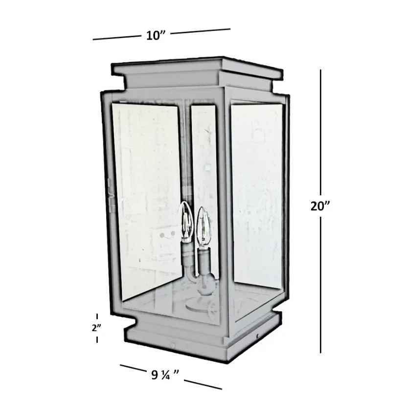 Marsella Solid Brass Contemporary Column Mount Pilaster Lantern Light
