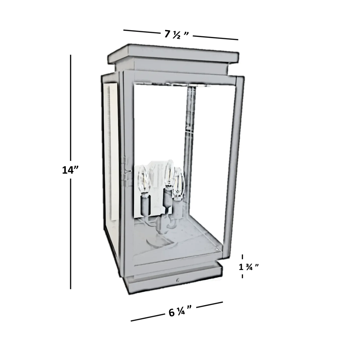 Marsella Solid Brass Contemporary Column Mount Pilaster Lantern Light