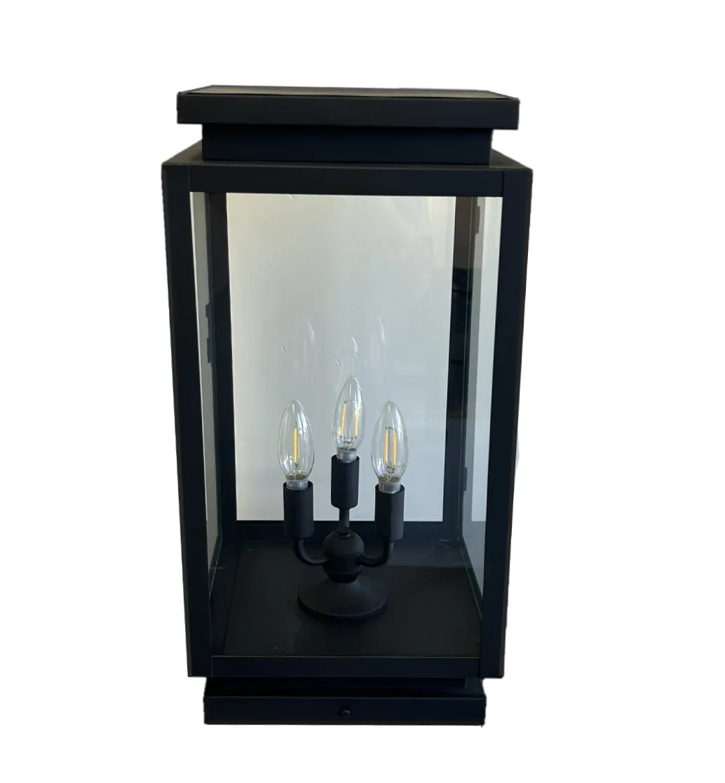 Marsella Solid Brass Contemporary Column Mount Pilaster Lantern Light