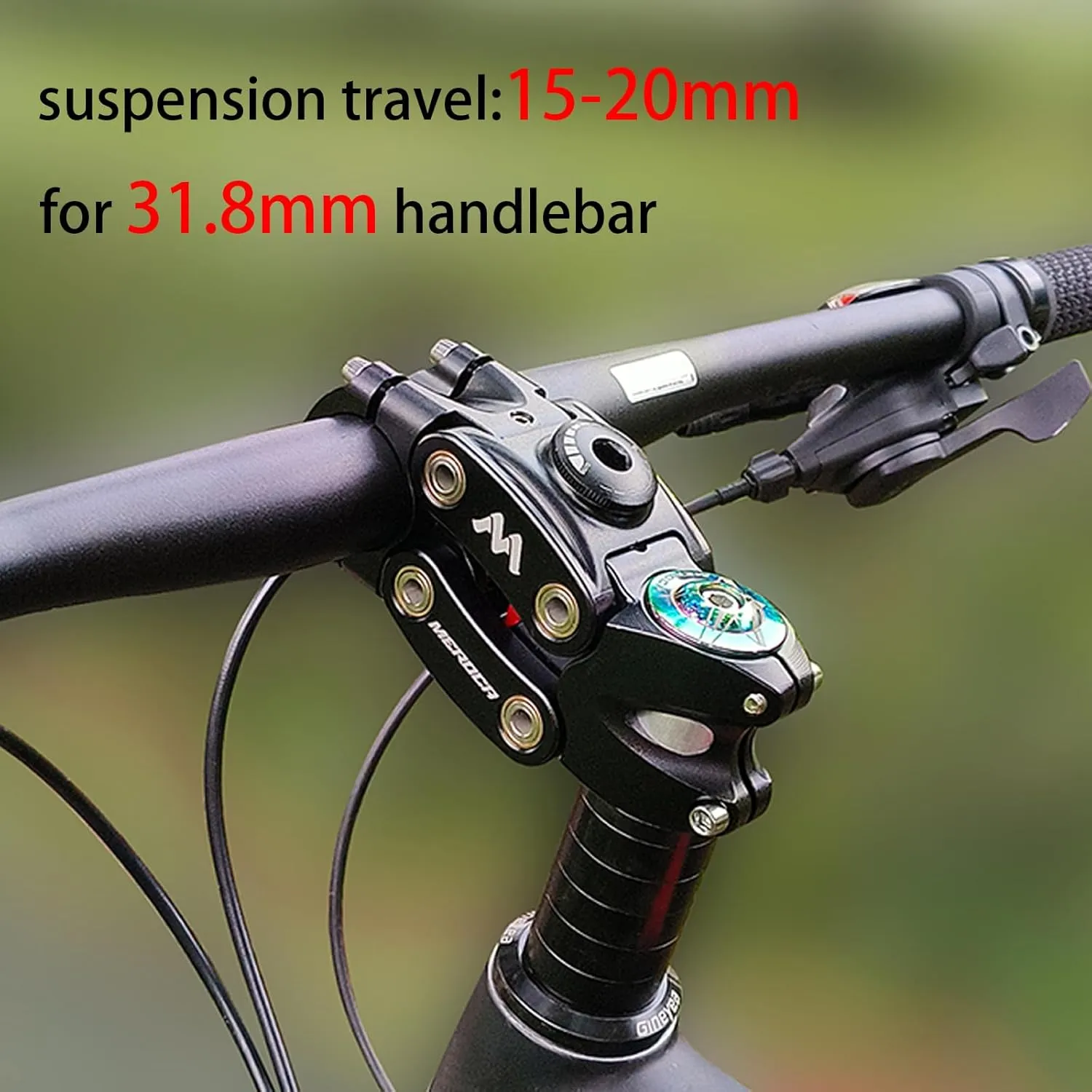 MEROCA Suspension Stem for Bikes, Shock-Absorbing Bicycle Handlebar Stem, Bike Stem Mountain Bike Stem Short Handlebar Stem for Road Bikes, MTB, BMW, Gravel Bikes, Ebike