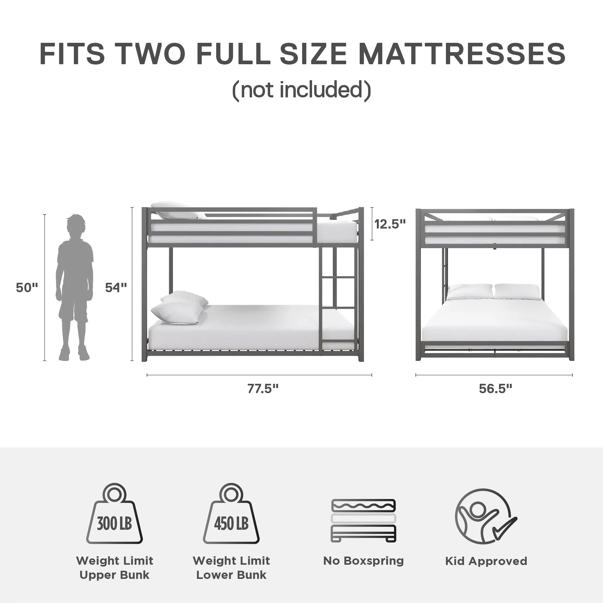 Miles Metal Bunk Bed