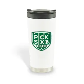 Pick Six Podcast Logo 16 oz Stainless Steel Thermal Travel Mug