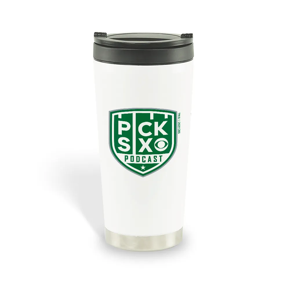 Pick Six Podcast Logo 16 oz Stainless Steel Thermal Travel Mug