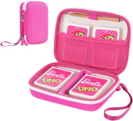 ProCase Hard Playing Card Game Carrying Case, Travel Storage Box Holds 300  Trading Cards, Bag Holder for Classic Board Game UNO, Five CrownsSKYJO, PlayMonster and More (Case Only) -Pink