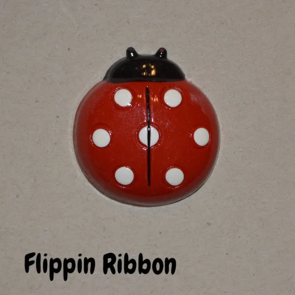 Red Lady Bug Resins with White Dots