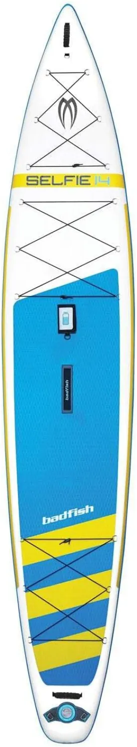 Selfie 14 Inflatable Stand Up Paddle Board |SUP w/Paddle, Backpack Travel Bag, Pump, Removable tri-fin, & Coiled Leash