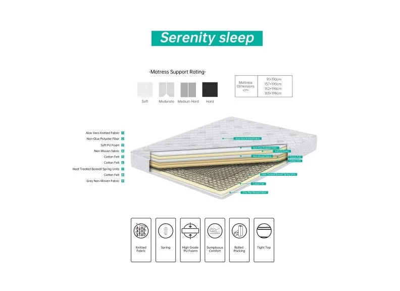 Serenity Sleep 3 ft Aloe Vera Mattress