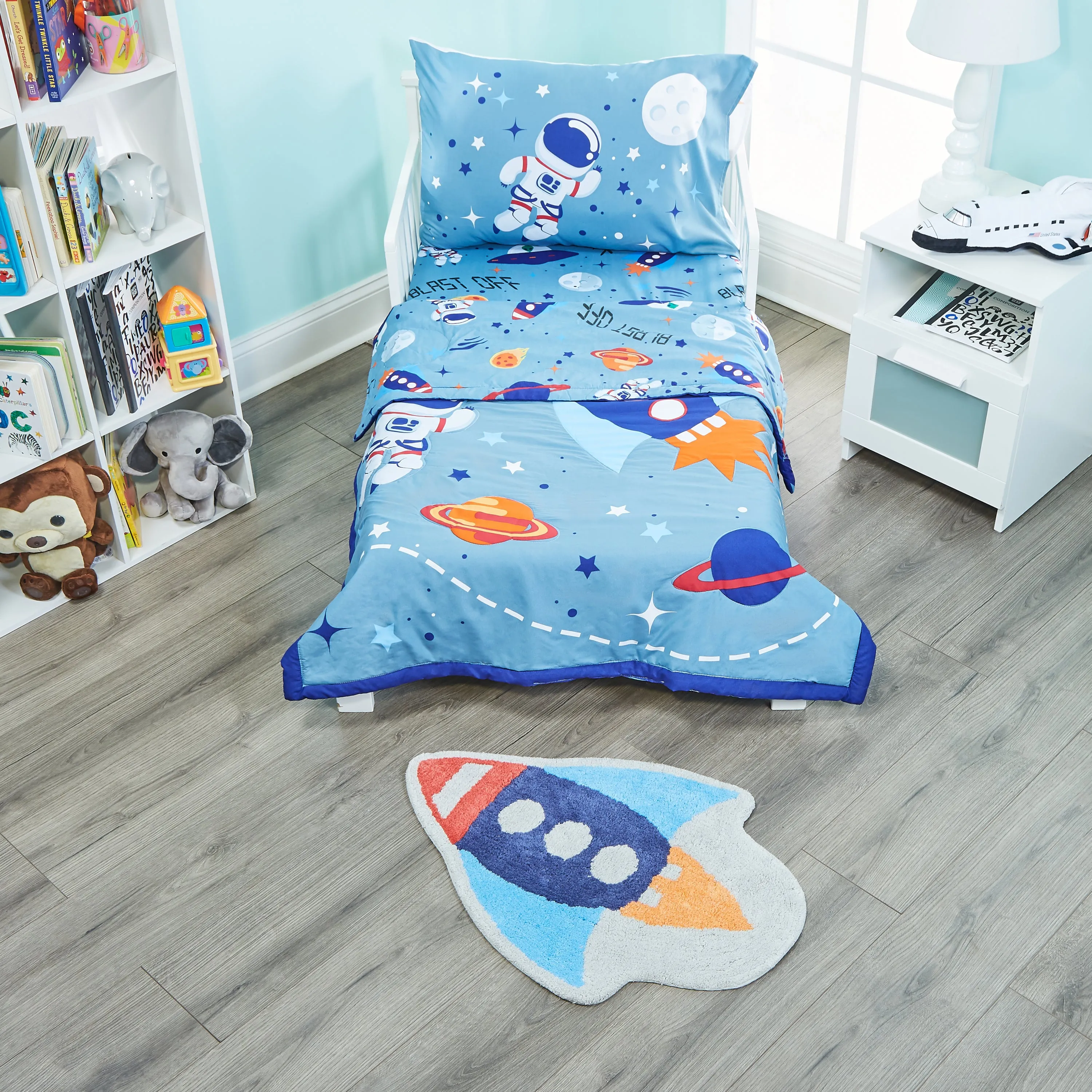 Space Rocket Ship Bedroom or Bathroom Rug - 30x20 in