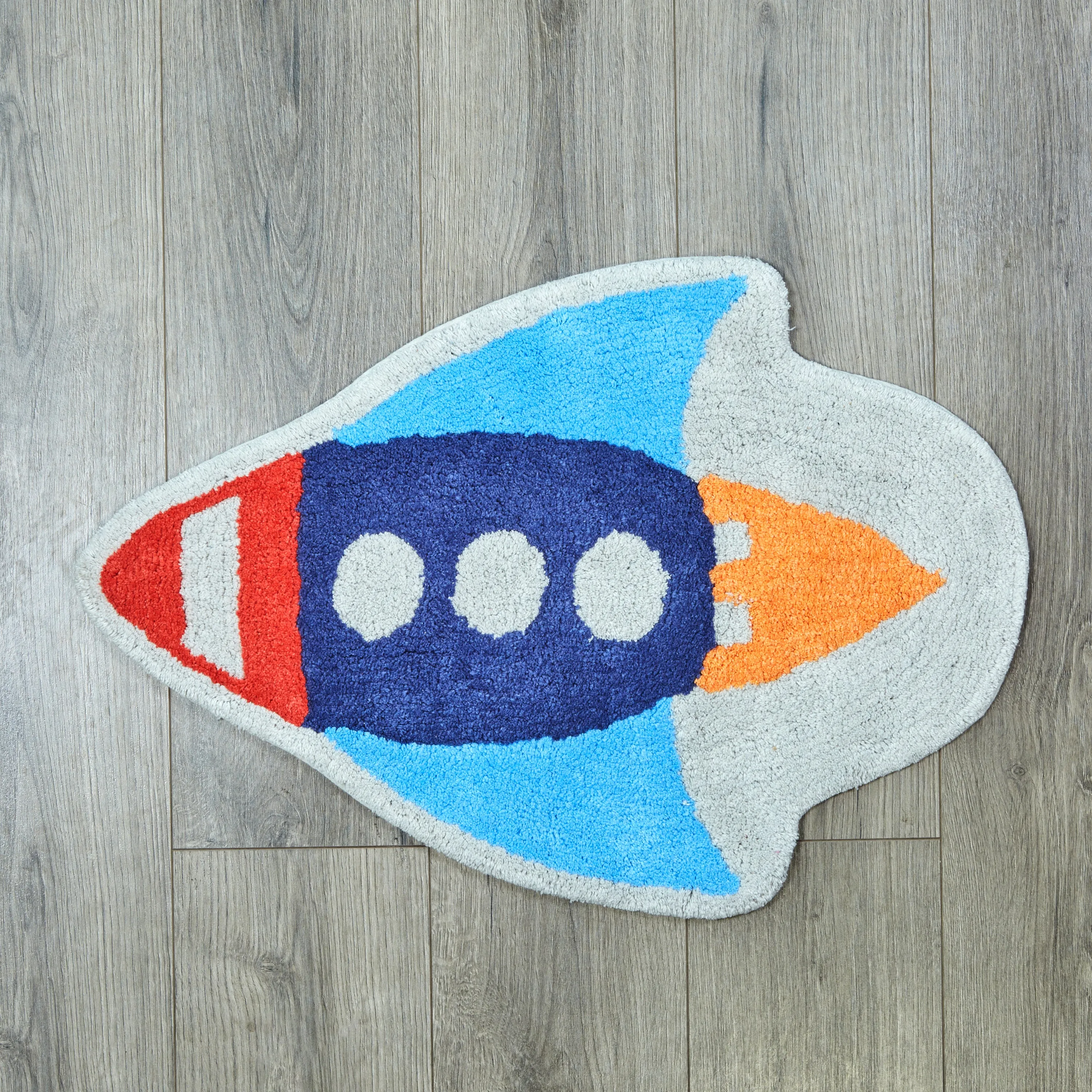 Space Rocket Ship Bedroom or Bathroom Rug - 30x20 in