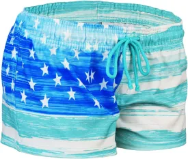US Apparel Women's Old Glory American Flag Short Shorts, 1.75" Inseam