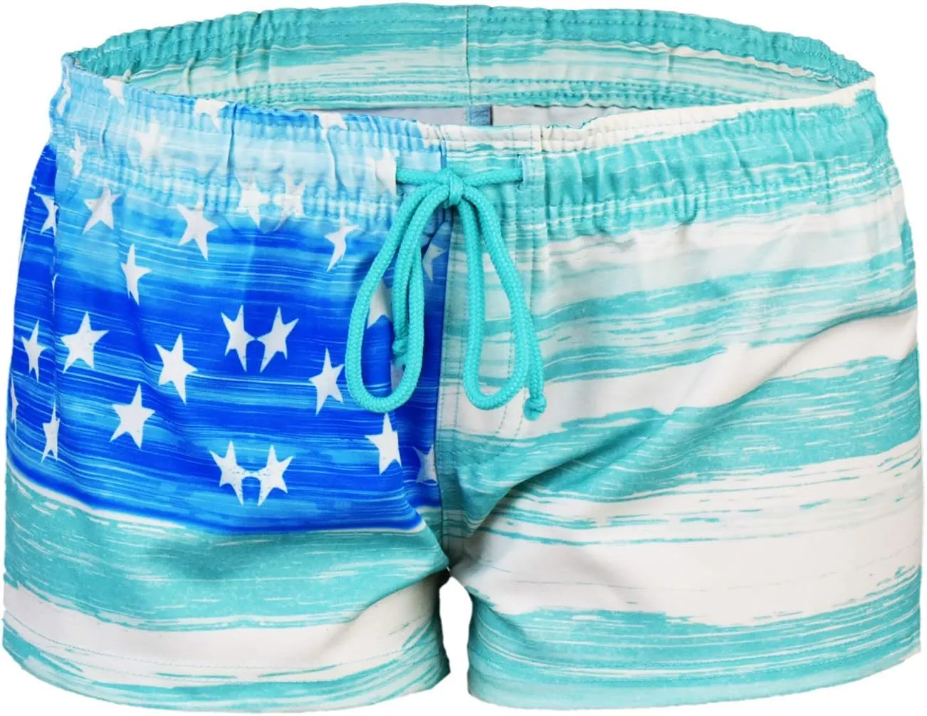 US Apparel Women's Old Glory American Flag Short Shorts, 1.75" Inseam
