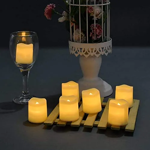 Warm White LED Tea Light Candle in Wave Shape Flameless Tea Light Candles (Pack of 10)