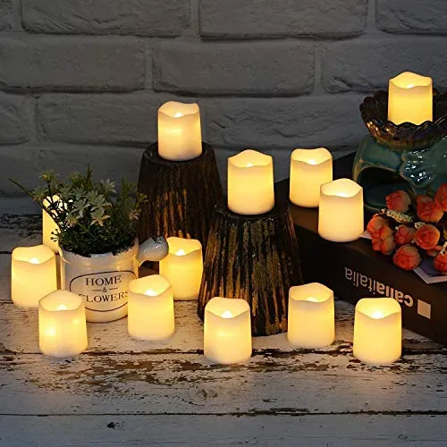 Warm White LED Tea Light Candle in Wave Shape Flameless Tea Light Candles (Pack of 10)