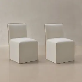 Washable Upholstered Dining Chair | 15" Back Height in Coco (Set of 2)