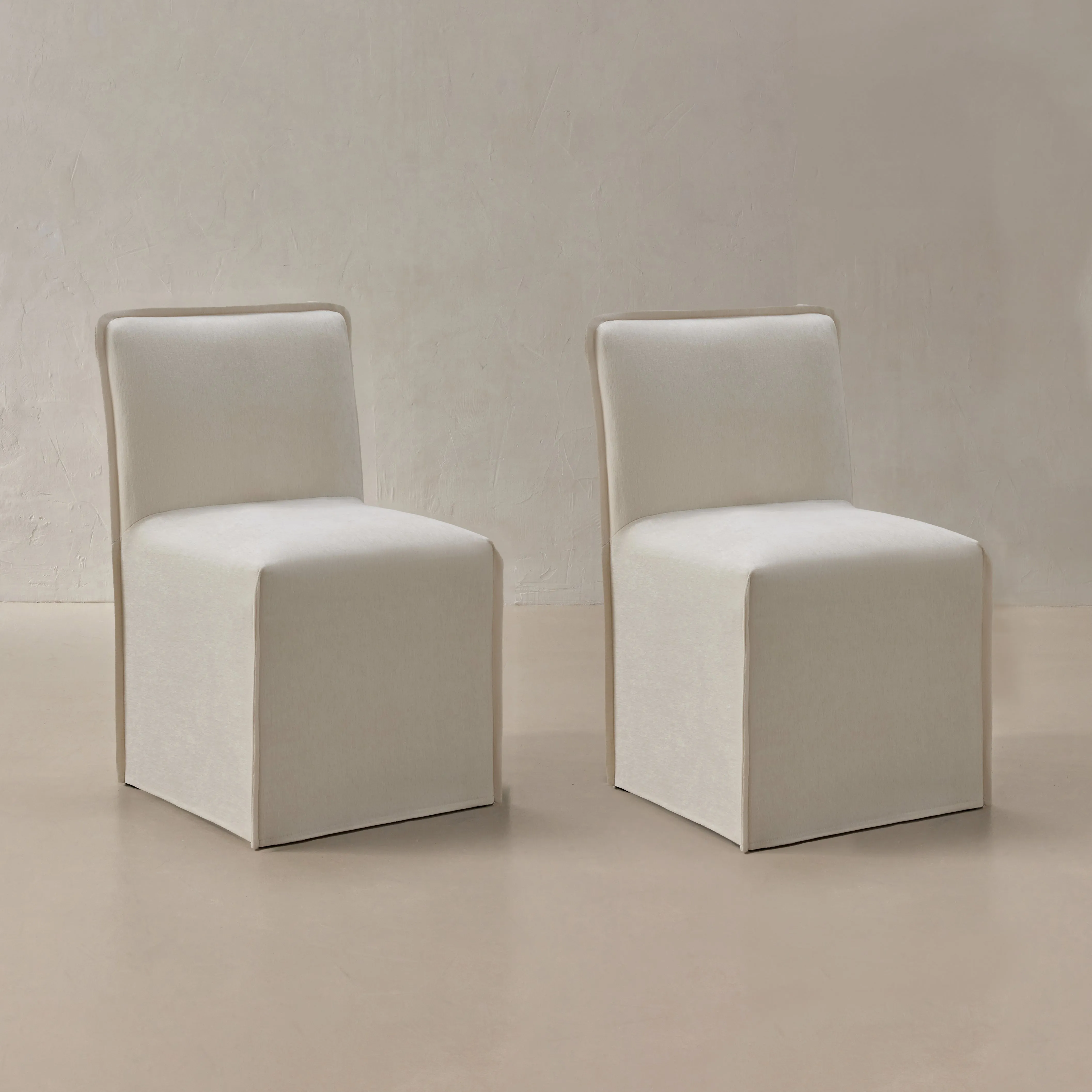 Washable Upholstered Dining Chair | 15" Back Height in Coco (Set of 2)