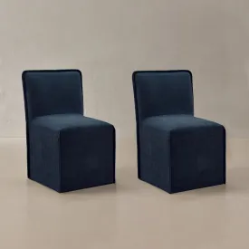 Washable Upholstered Dining Chair | 15" Back Height in Sumi (Set of 2)