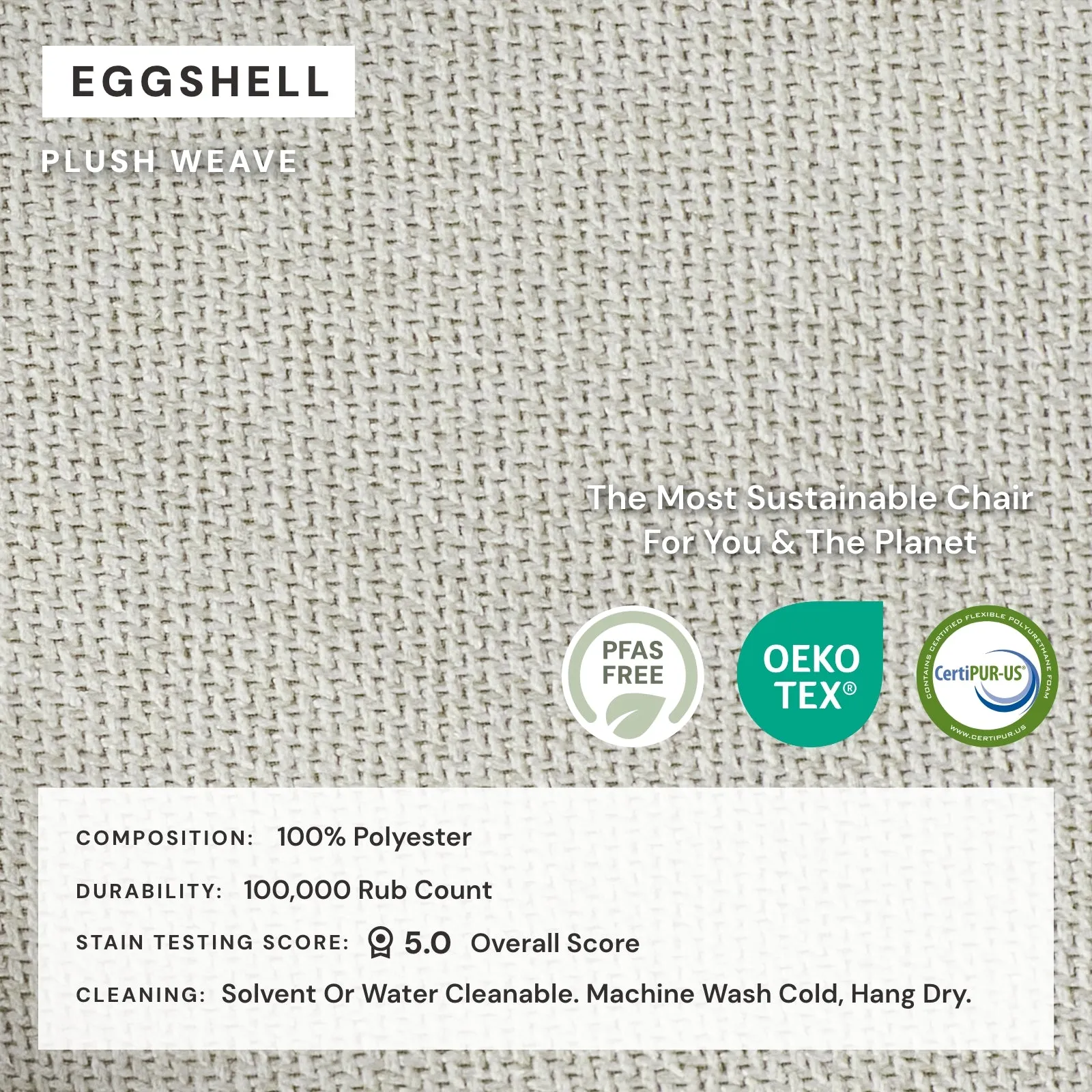 Washable Upholstered Dining Chair | 19” Back Height in Eggshell (Set of 2)