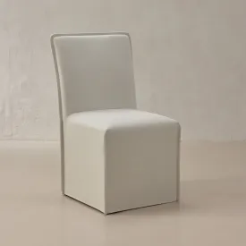 Washable Upholstered Dining Chair | 19” Back Height in Eggshell