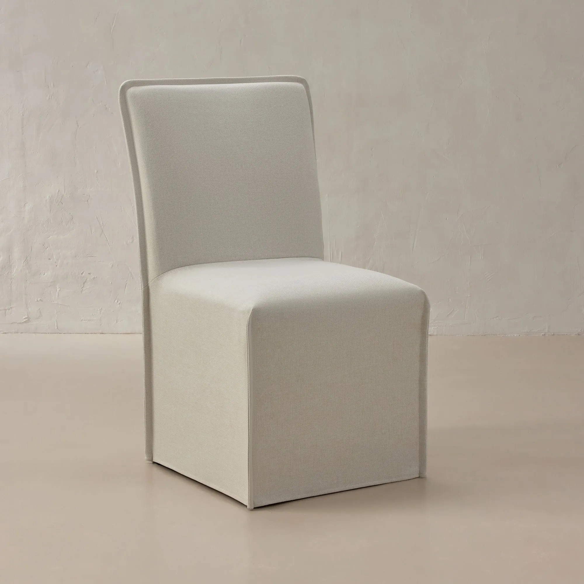 Washable Upholstered Dining Chair | 19” Back Height in Eggshell