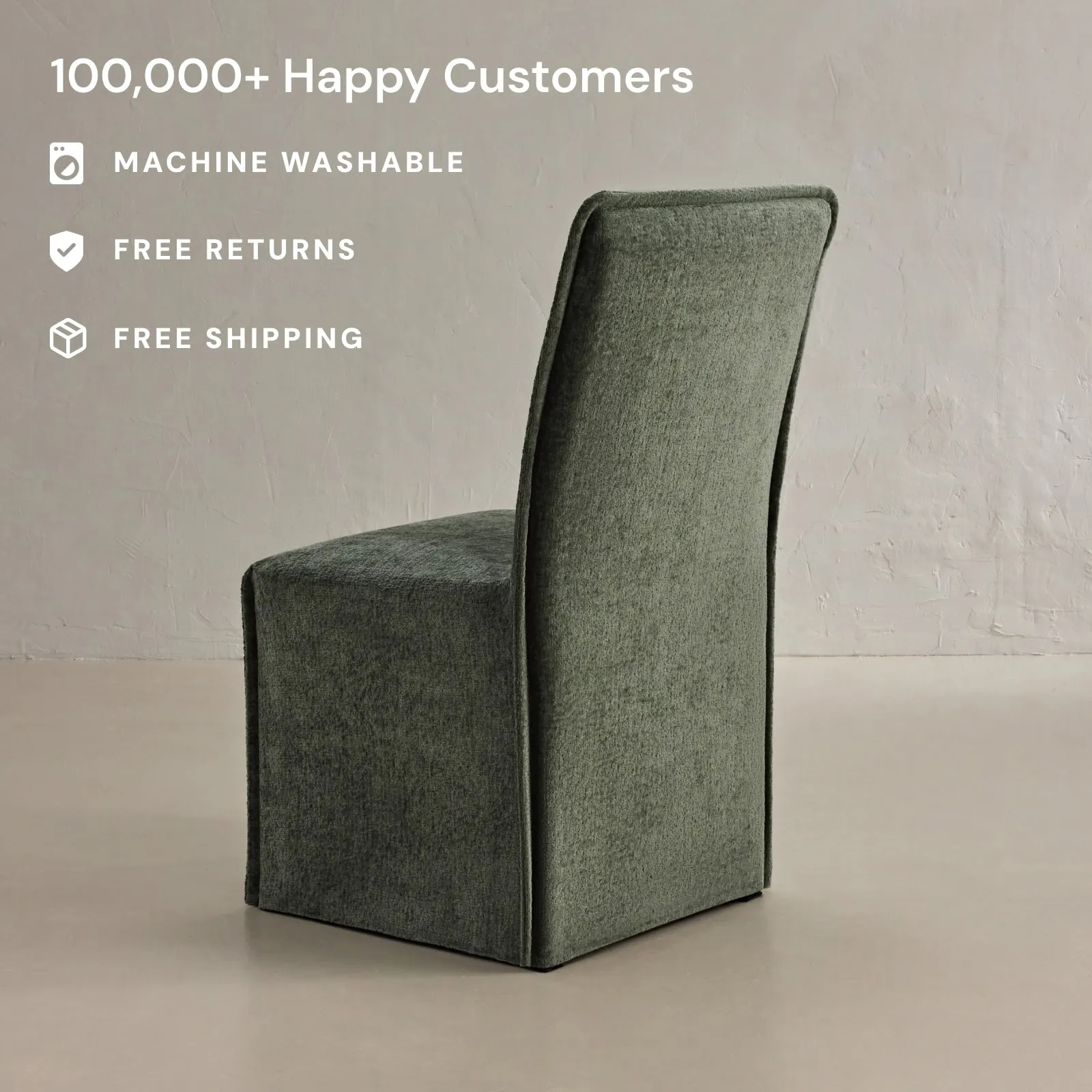 Washable Upholstered Dining Chair | 19” Back Height in Willow
